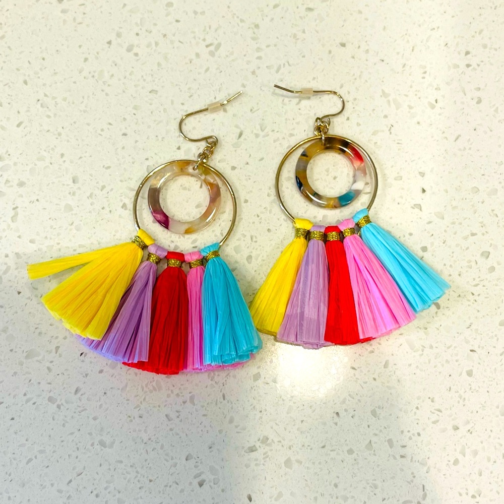 NEW - Multi-Colored Fan Earrings